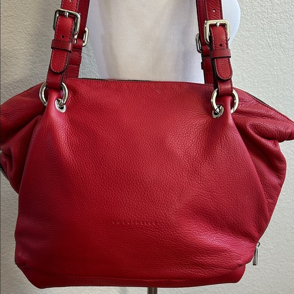 Coccinelle Red Leather Shoulder Tote Bag Purse - Picture 3 of 9